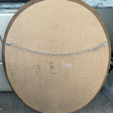 Vintage mirror in solid wood with brass and parcloses.