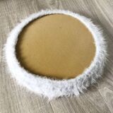 Vintage brass pouf with fur.