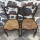 Set de 5 chaises bistrot cannées