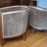 Paire de fauteuils tonneau