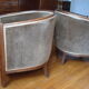 Paire de fauteuils tonneau
