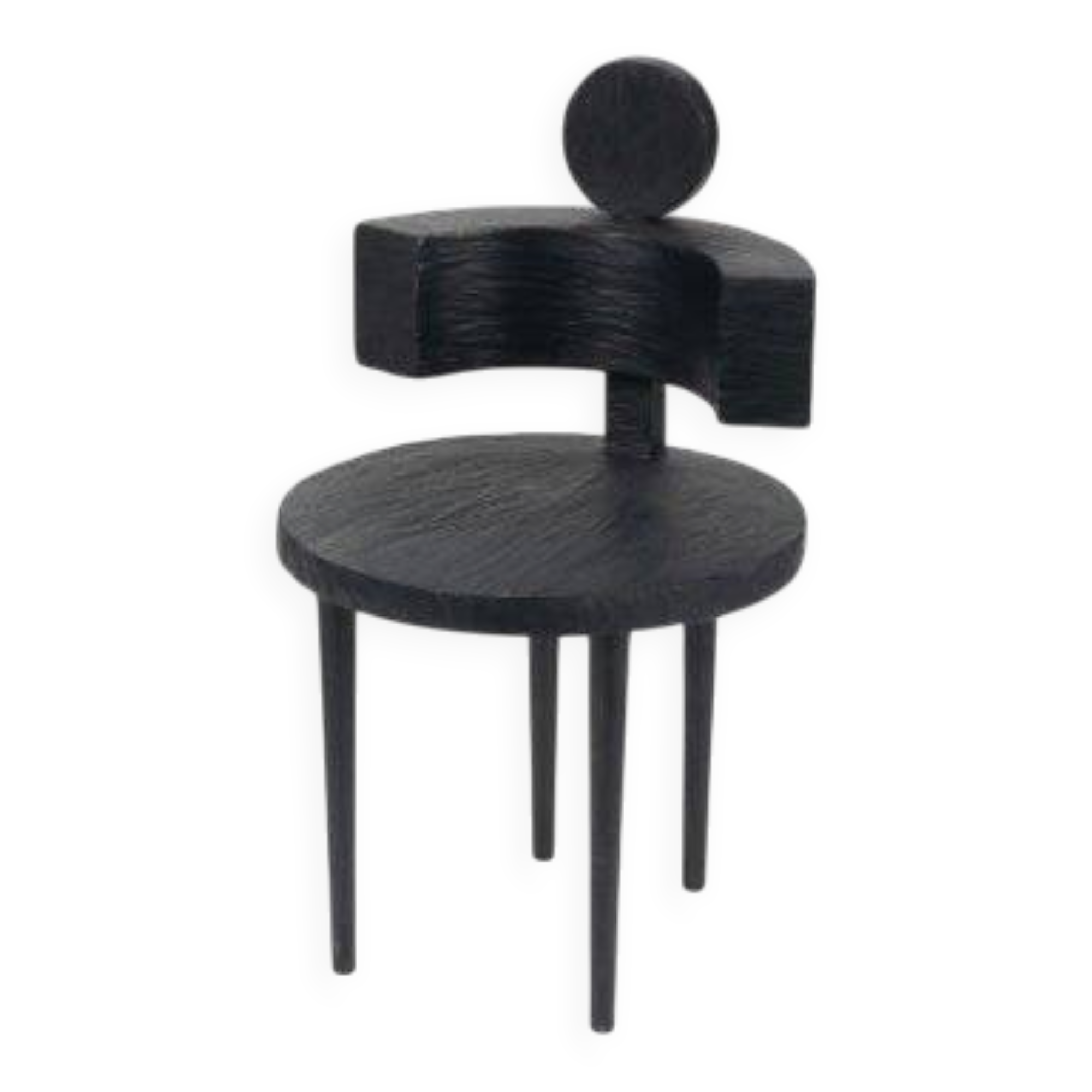 Sculptural chair ii room studio - maniera 29 solid carved and painted oak