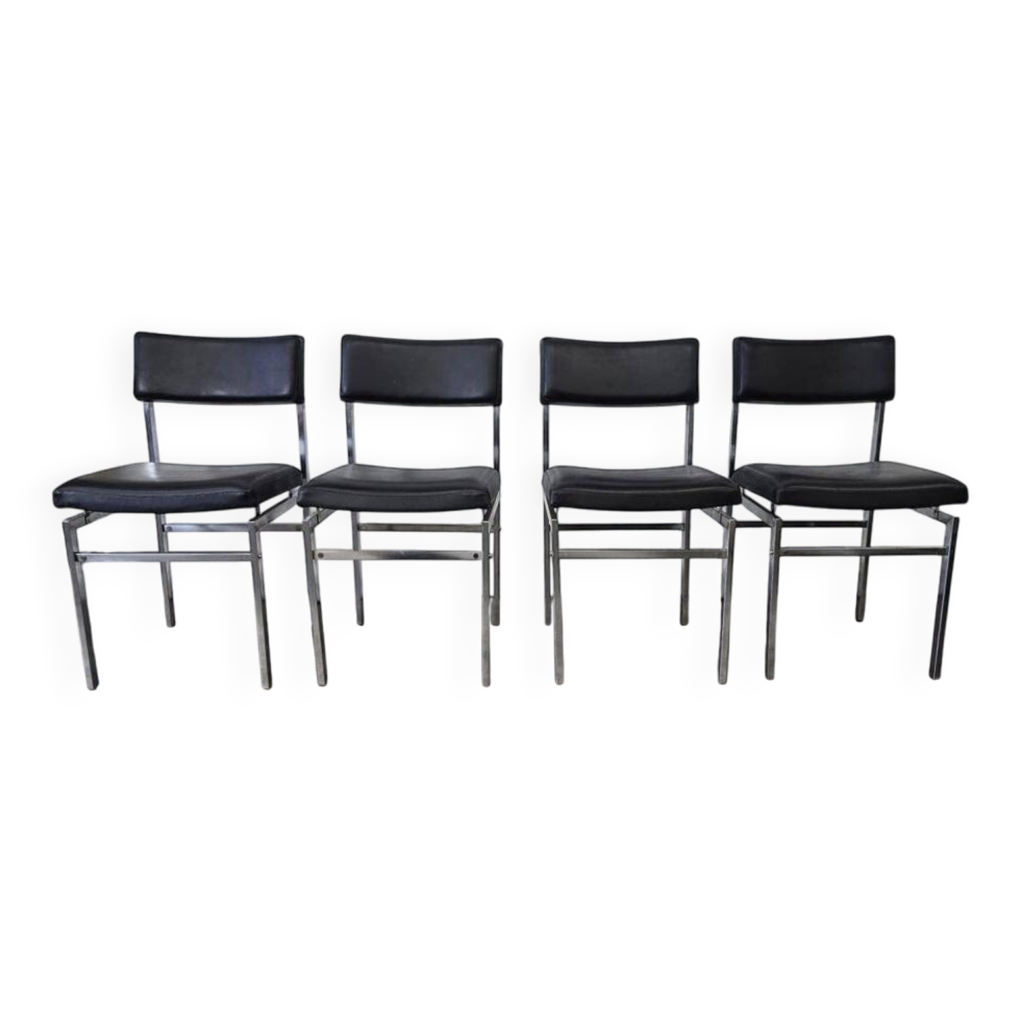 Set of 4 vintage chrome chairs / dining chairs