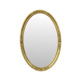 Miroir ovale doré Deknudt style Hollywood Regency