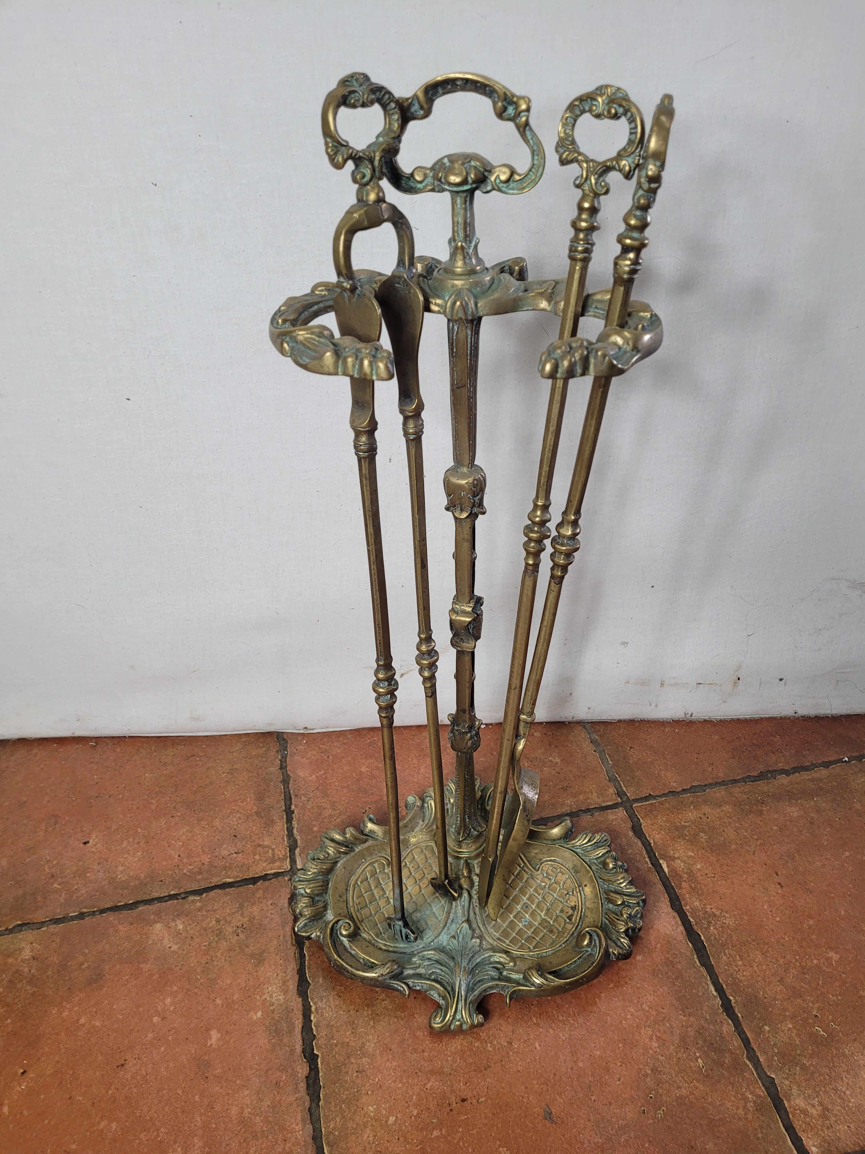 Louis XV style bronze fireplace kit