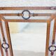 Metal mirror, wrought iron imitation leather straps and horse harness