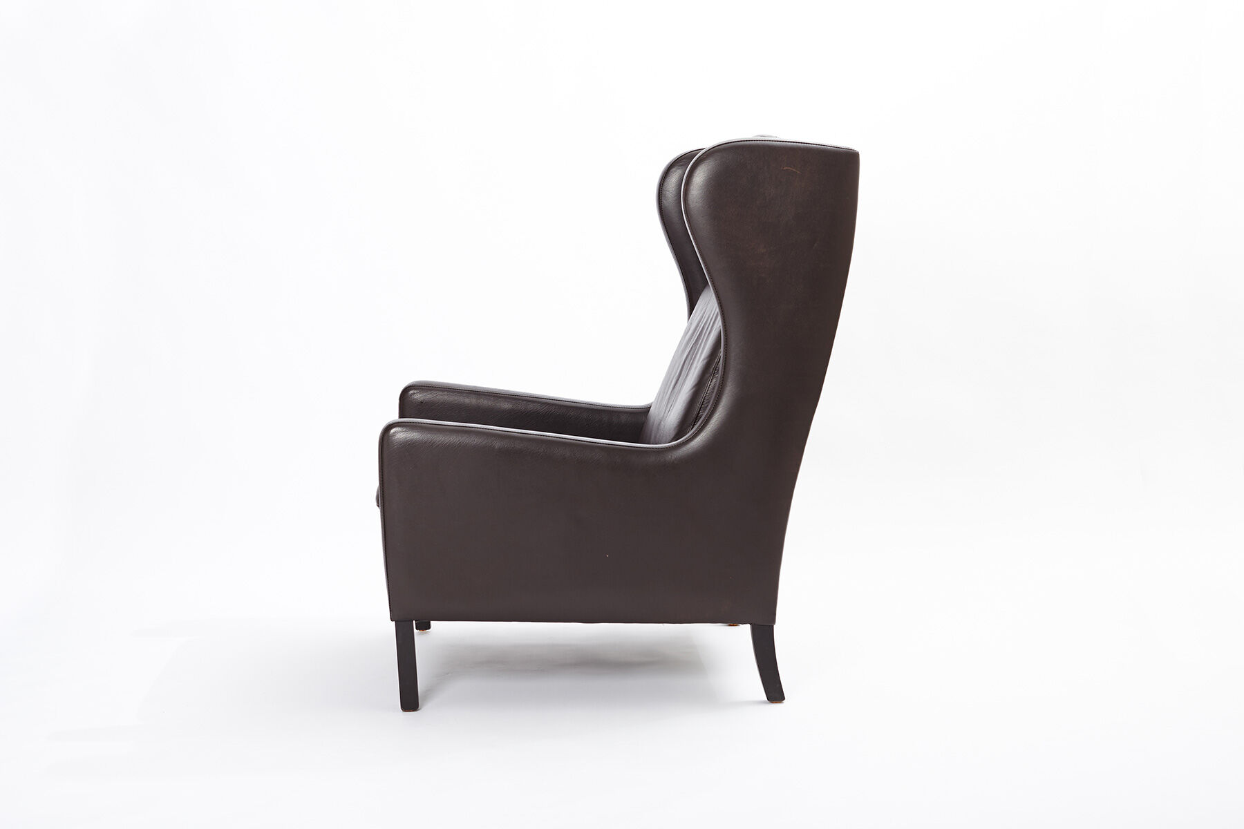 Mid-Century danish highback armchair with footrest