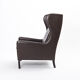 Mid-Century danish highback armchair with footrest