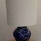 Handcrafted table lamp, ceramic base and Kintsugi with pure silver.