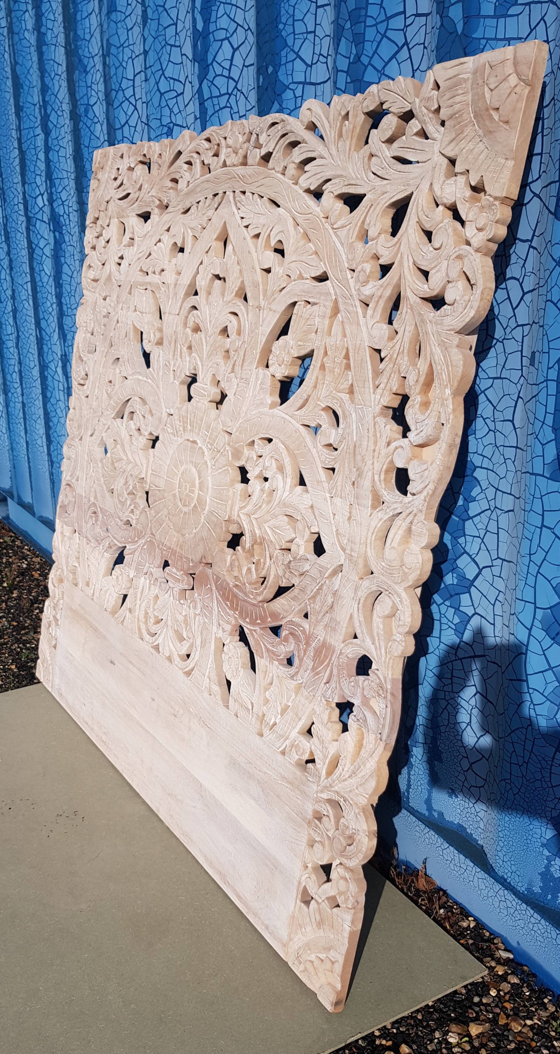 Carved mango headboard