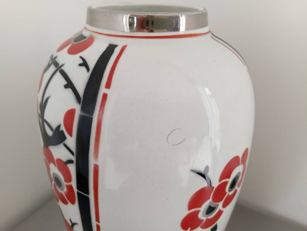 Paire de vases art déco faïence moulin des loups 1930