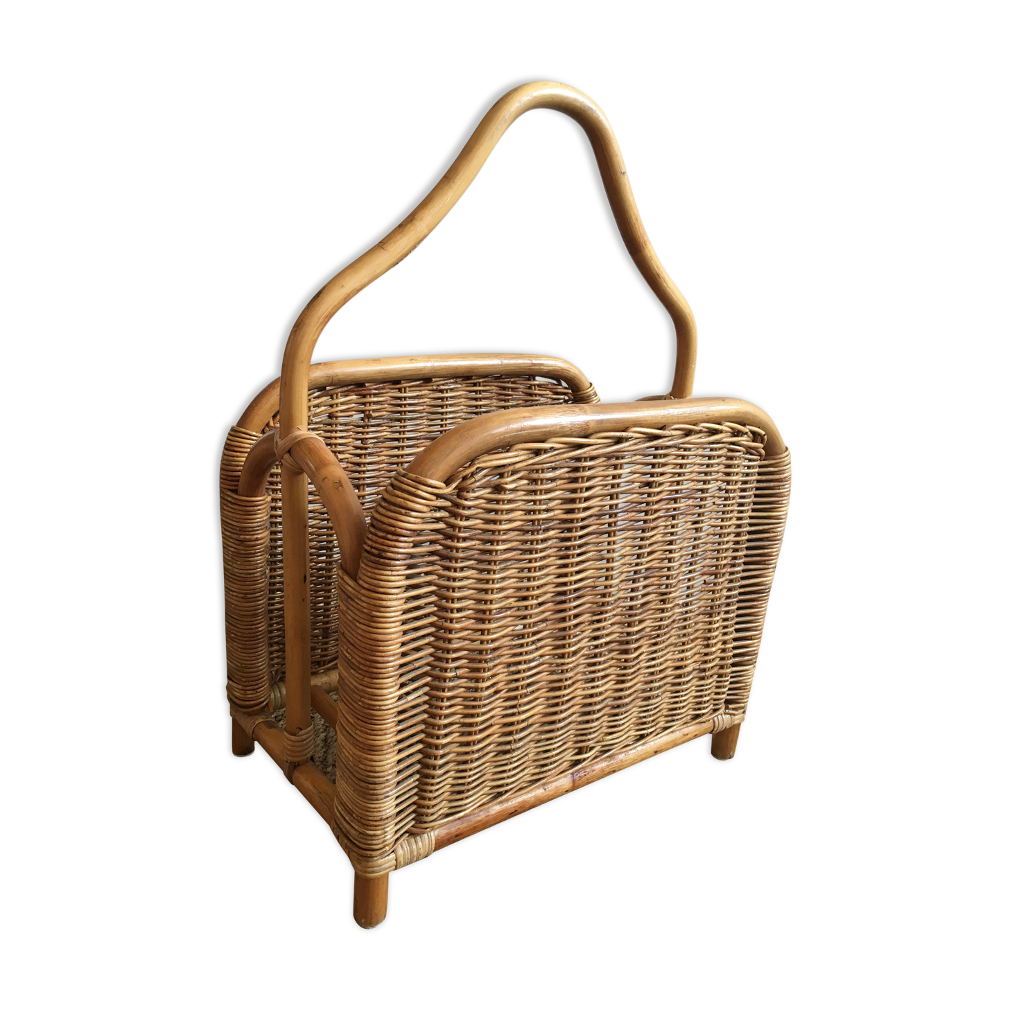 Rattan magazine holder