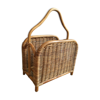 Rattan magazine holder