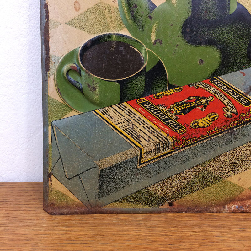 Enamelled plate chicory Williot