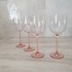 4 Verres à Eau ou Vin / verre à pied Rose