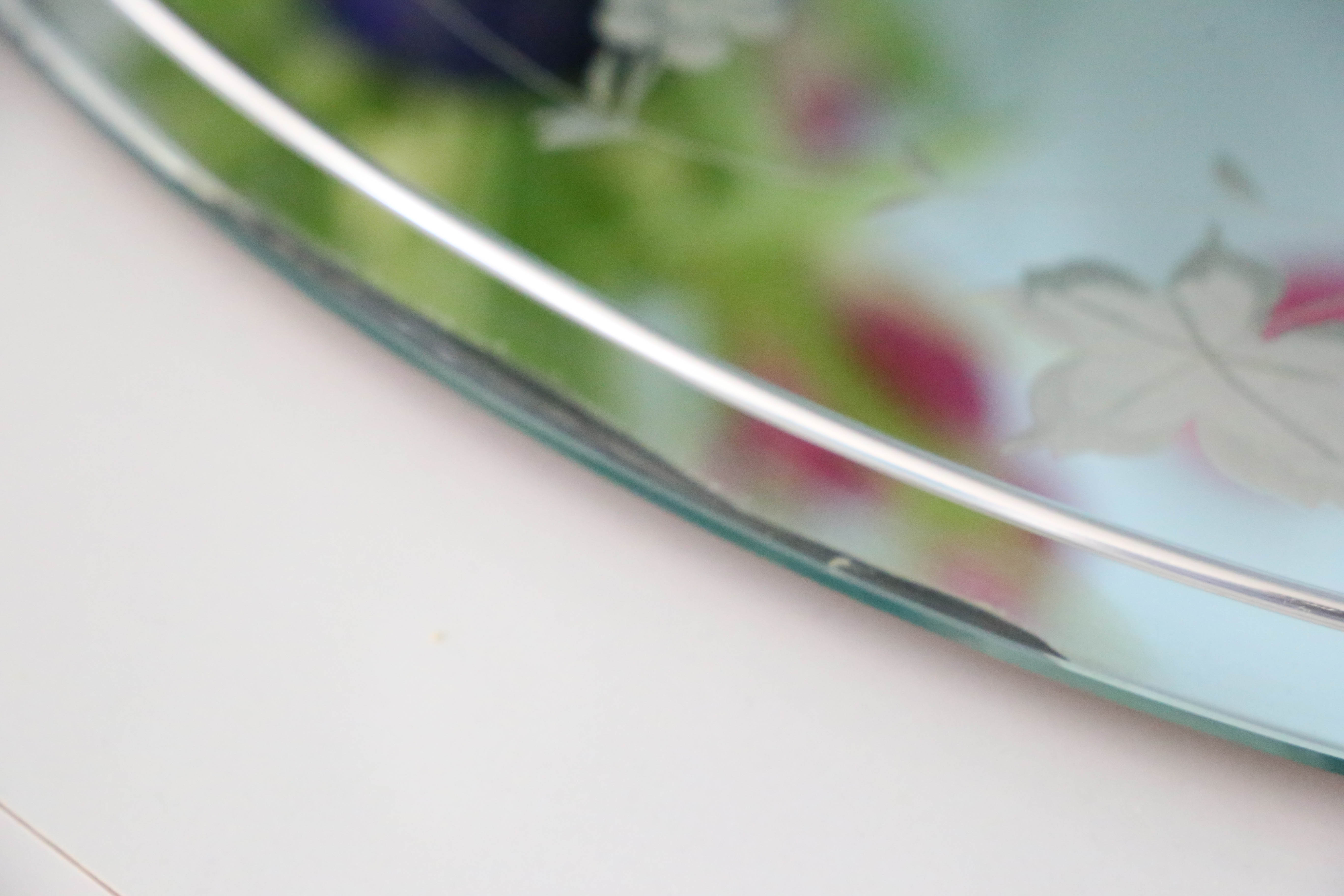 Plateau ovale miroir, années 50, vintage
