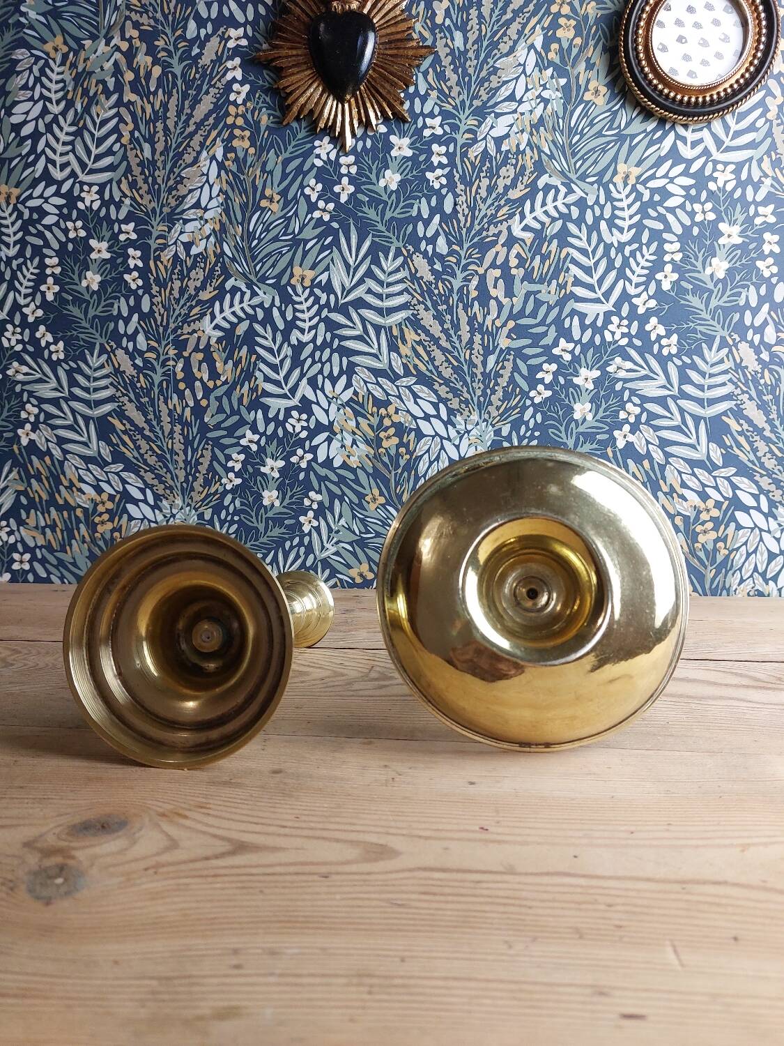 Pair of brass candlesticks