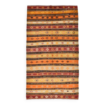 6x11 Turkish Vintage Kilim Rug, 186x342Cm