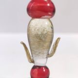 Postmodern Pair of Teal, Red and Gold Liqueur Glasses by Salviati, Murano, Italy