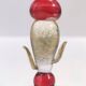 Postmodern Pair of Teal, Red and Gold Liqueur Glasses by Salviati, Murano, Italy