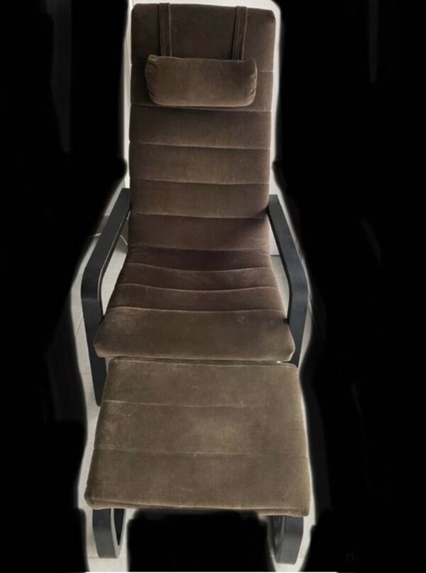 Fauteuil et son repose pied puong ikea vintage