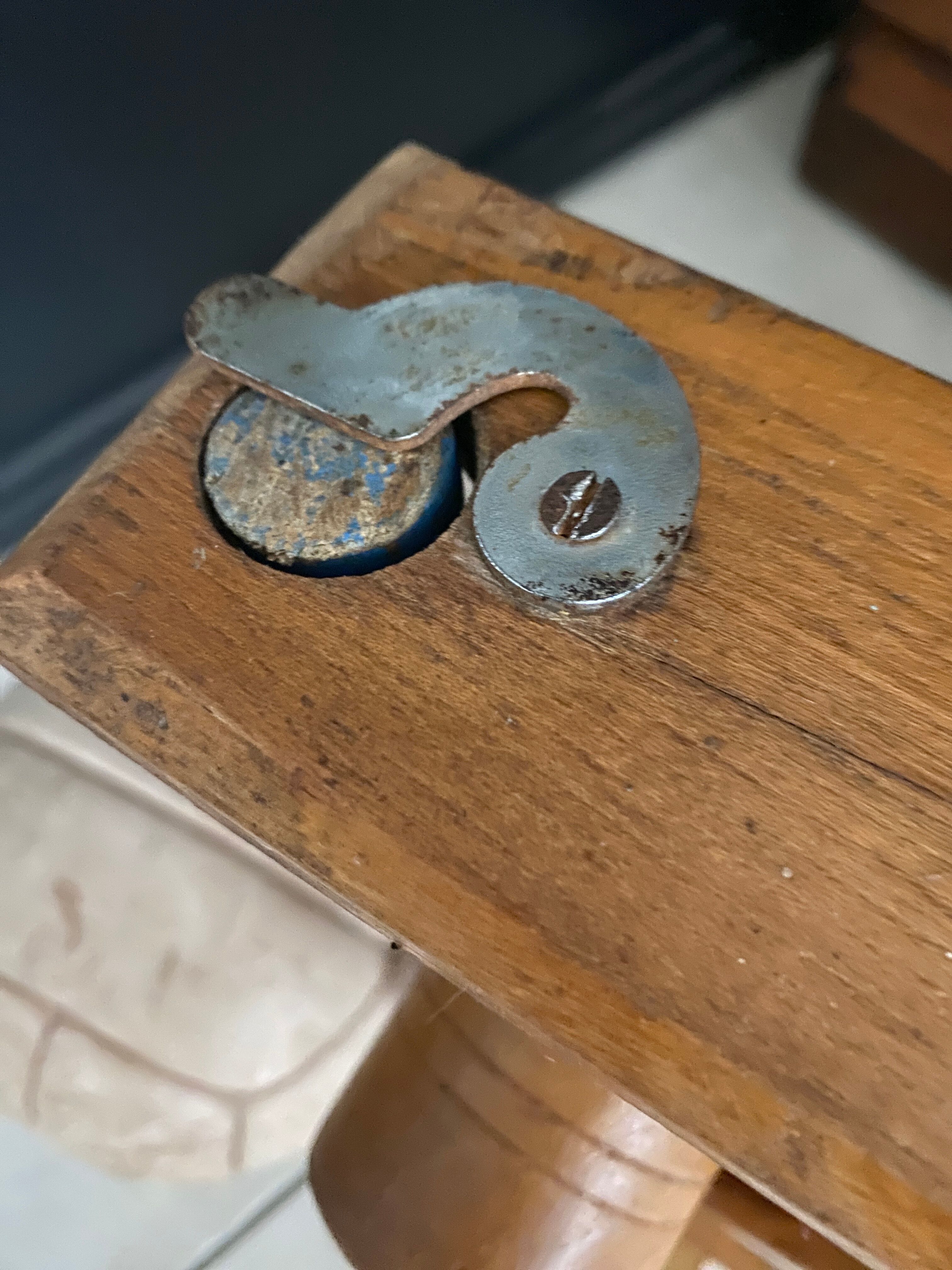 Old wooden croquet game