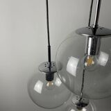 Set of 3 glass bubble globes 4101 by Glashütte Limburg 1970