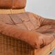 Gerard van de Berg Cognac Patchwork Leather 2-Seat Rockstyle Cane Sofa 70s