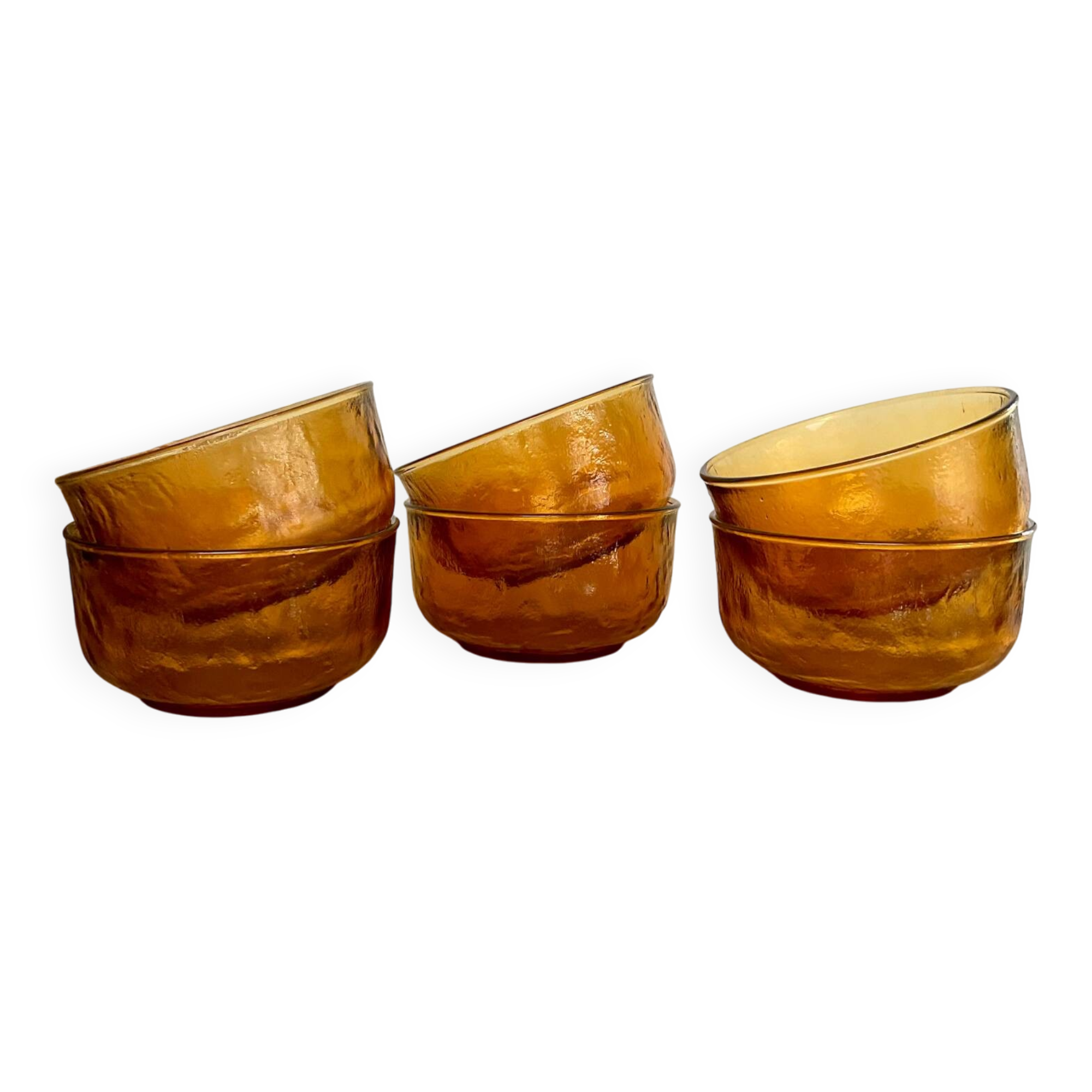 6 bols en verre Arcoroc Sierra ambrés