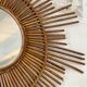Large sun mirror in rattan
