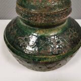Large table lamp in glazed earthenware.