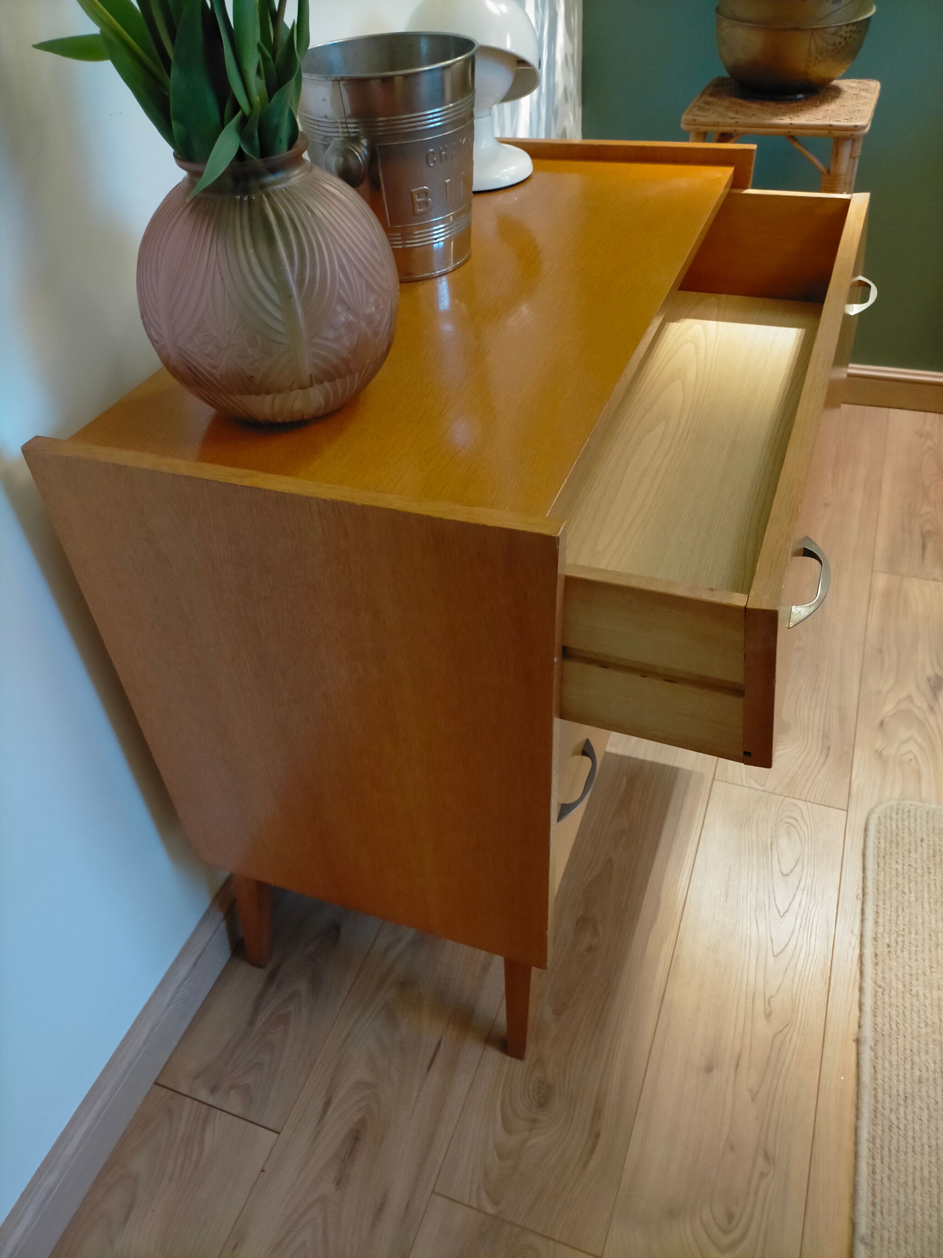 Scandinavian dresser vintage compass feet