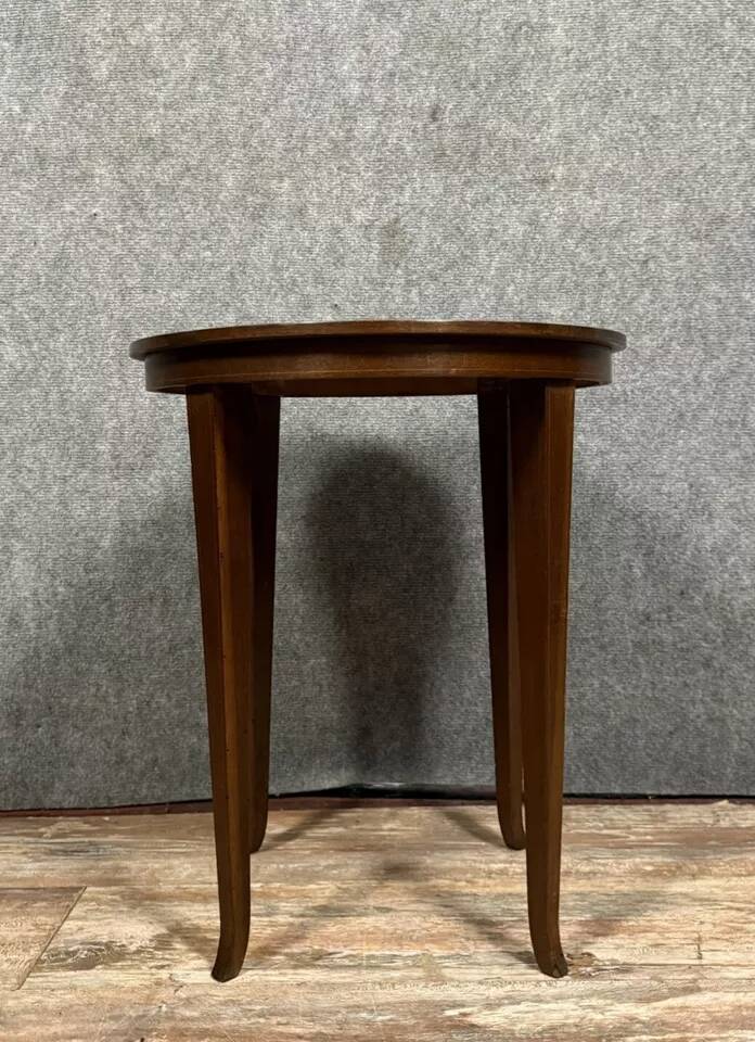 Italian Sorentino-style marquetry pedestal table circa 1900