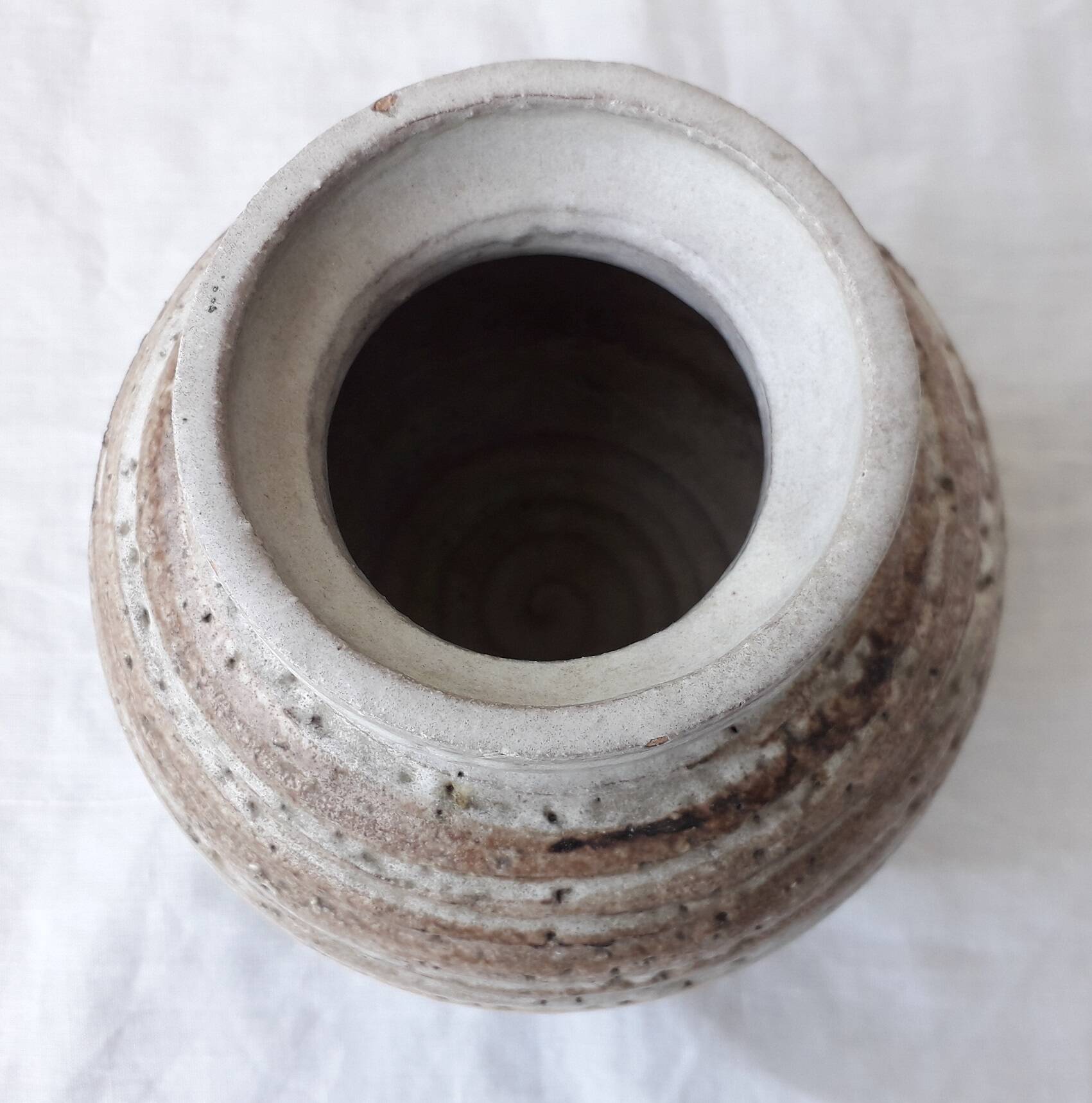 Vase boule en grès