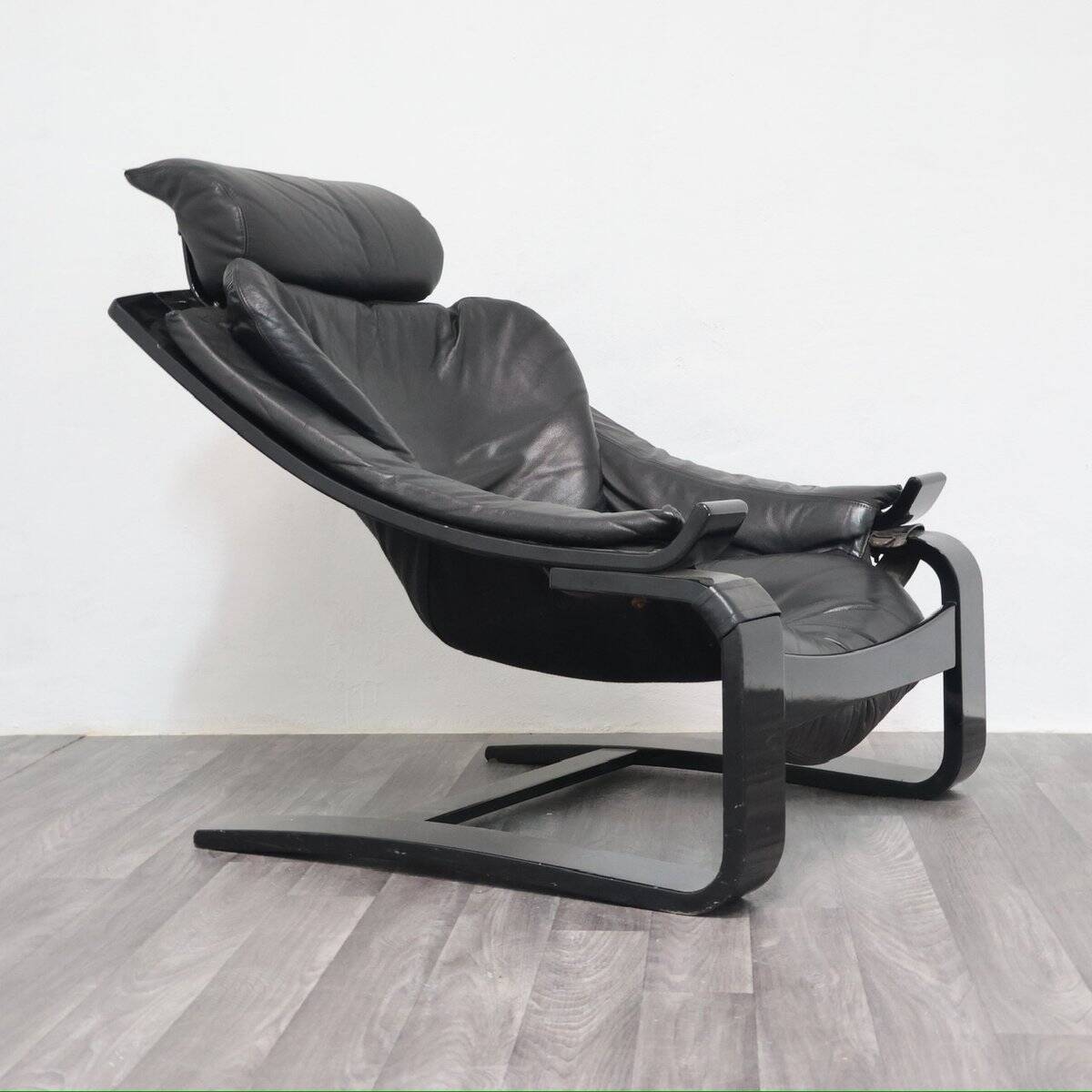 Leather Armchair by Åke Fribytter for Nelo Möbel, Sweden, 1970s