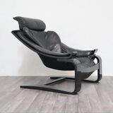 Leather Armchair by Åke Fribytter for Nelo Möbel, Sweden, 1970s