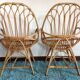 Pair of armchairs vintage 60 in rattan