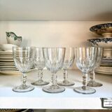 6 crystal stemmed glasses attributed to Baccarat, Gondole model