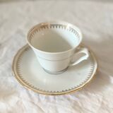 Coffee service cups in fine porcelain from Sologne France