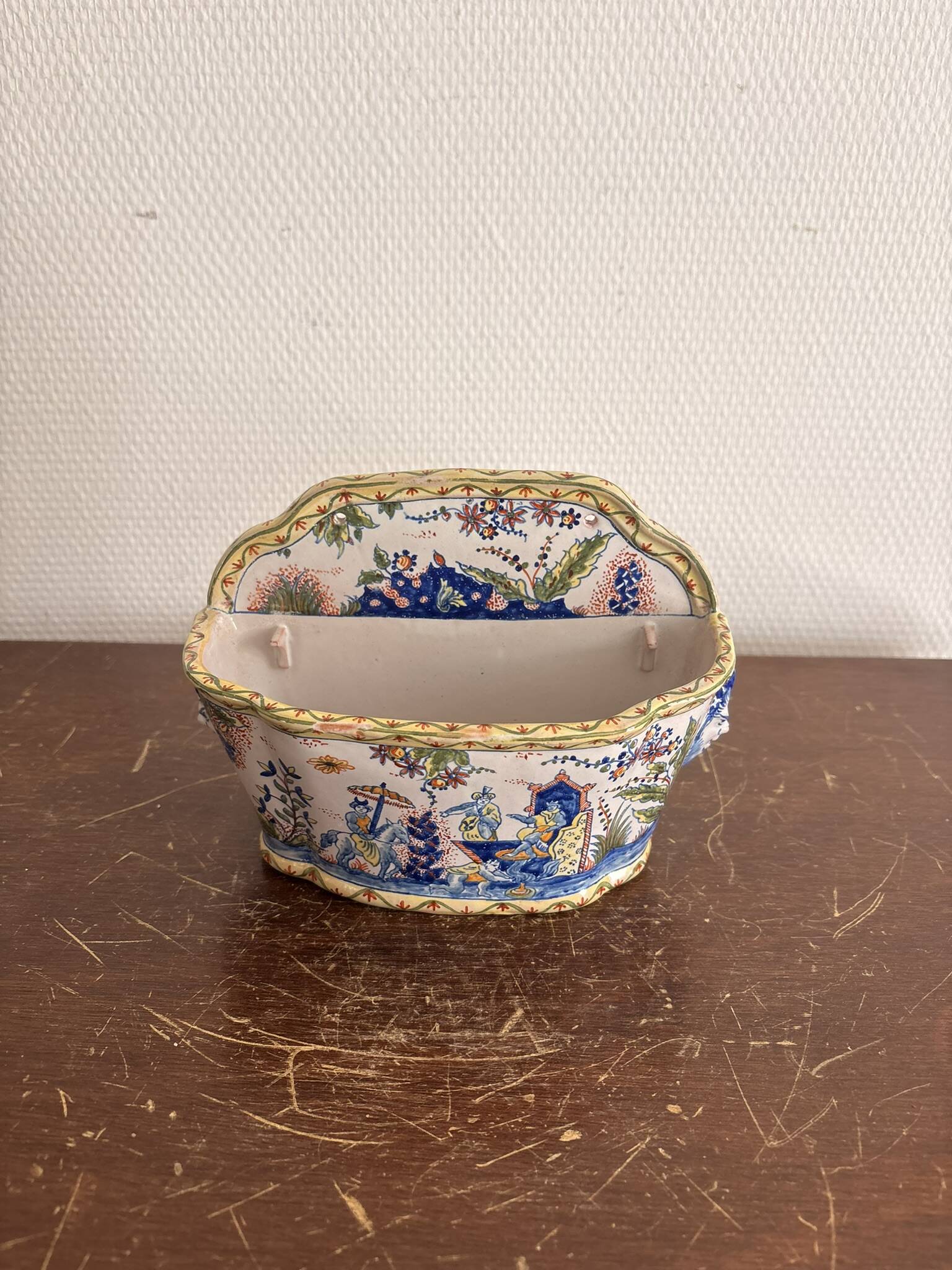 Antique Jardinière Earthenware 19th Century Sèvres Moustiers Macarons Style