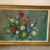 Bouquet de fleurs signé
