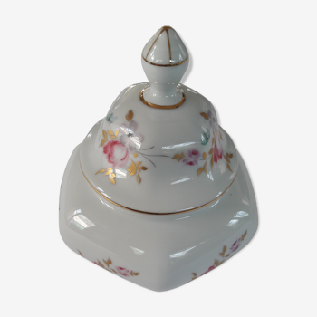 Bonbonnière en porcelaine motif floral style vintage