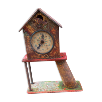 Antique Toy Clock in Tole from the 50s