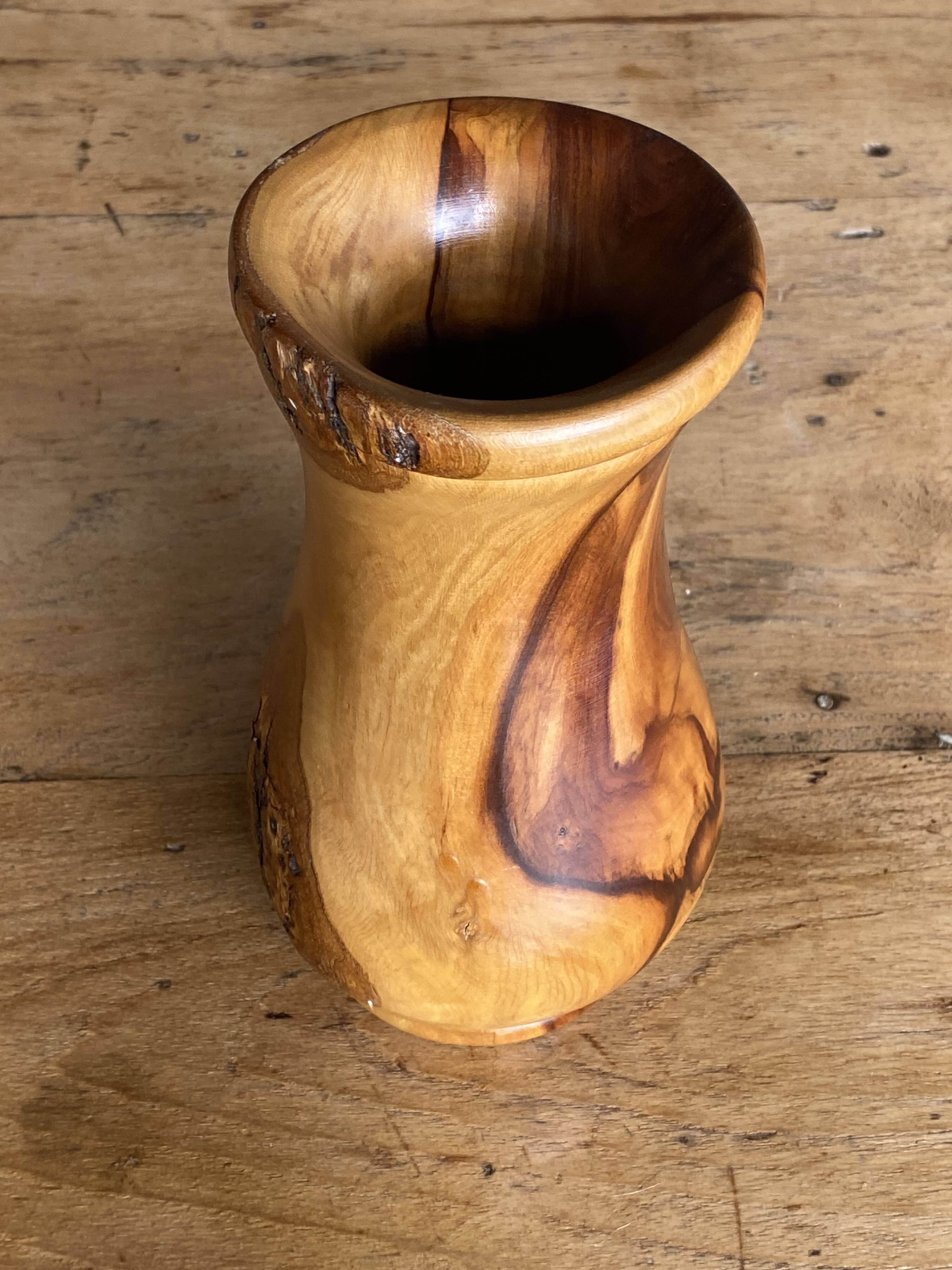Ikebana wooden vase