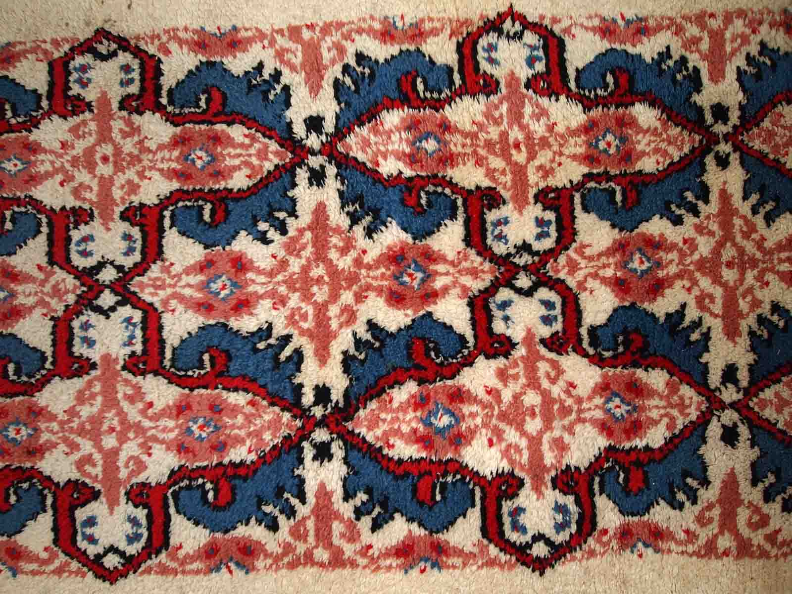 Moroccan vintage carpet Berber handmade 80cm x 165cm 1970s, 1C713