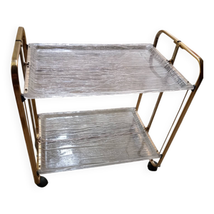desserte dorée en plexiglas