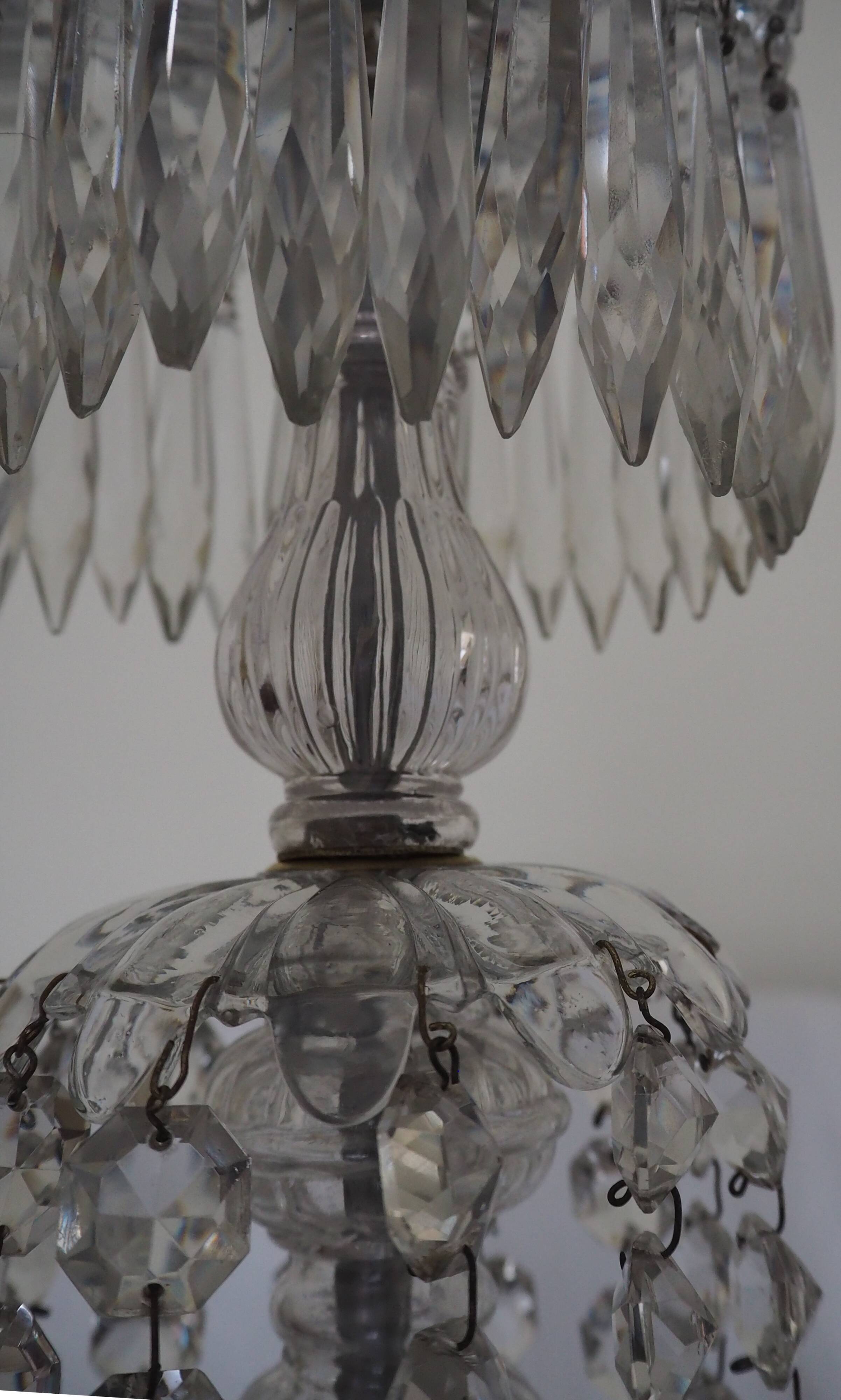 Napoleon III chandelier with crystal pendants, signed Portieux 19th century