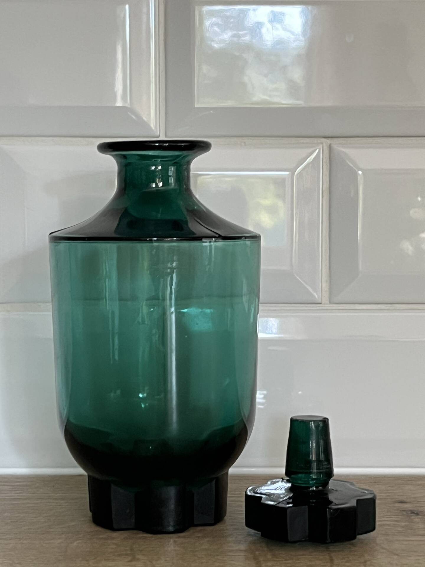 Art Deco glass bottle flask