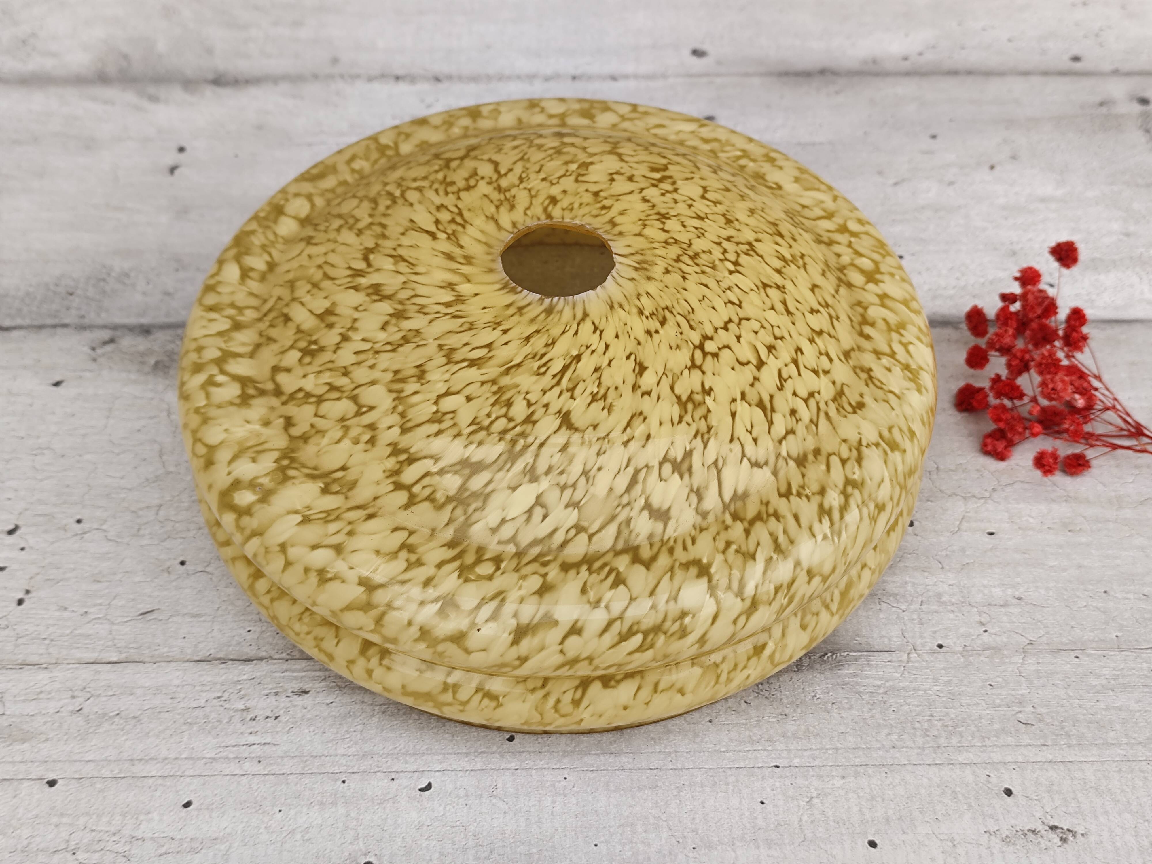 Speckled yellow clichy glass globe