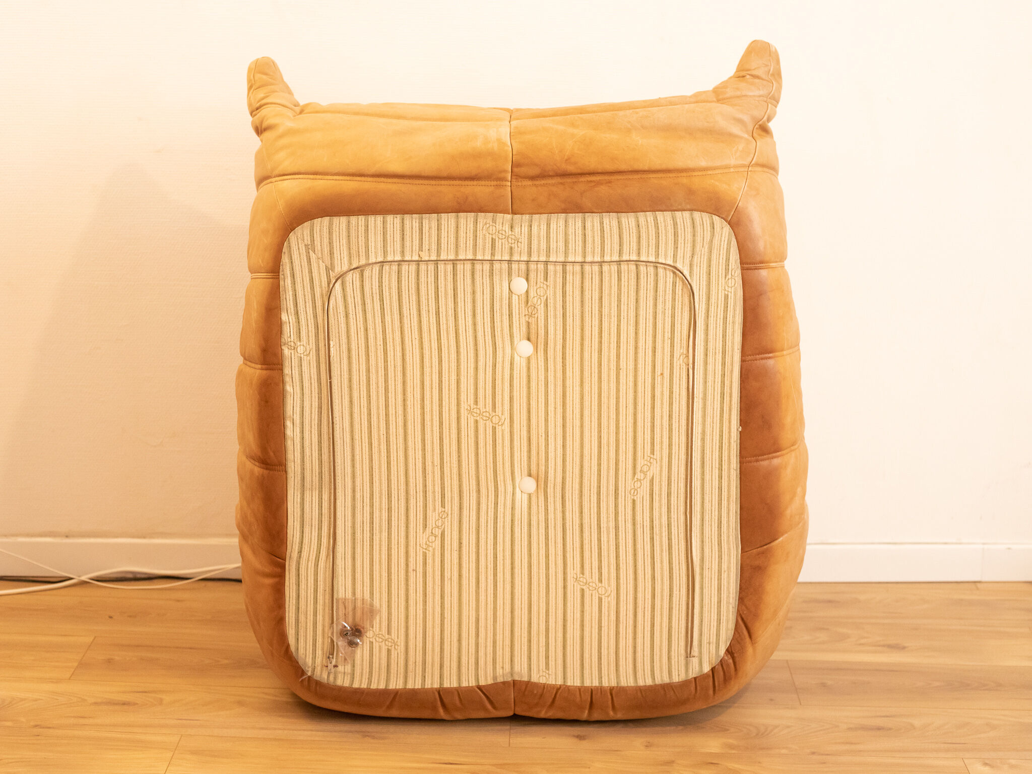 Togo 3-seater sofa and leather chair By Michel Ducaroy for Ligne Roset